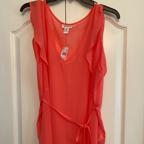 Maternity tie-belt silk blouse - Picture 2 of 4